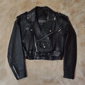 VINTAGE Wilsons Leather Cropped Biker Jacket